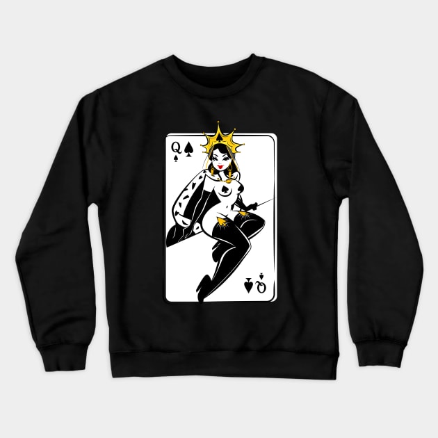 queen of spades Crewneck Sweatshirt by vivaiolet